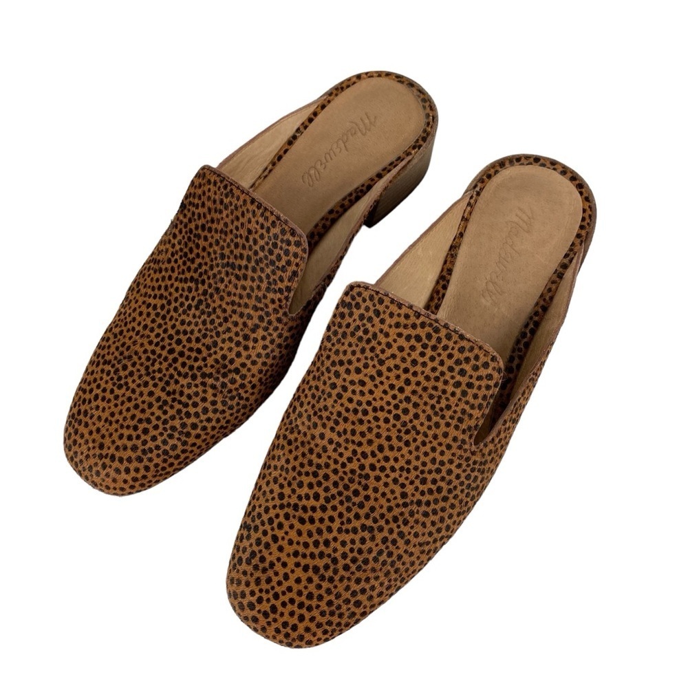 Madewell The Willa Loafer Spotted Calf Hair Slip On Mules Size 7 Brown Black - Picture 10 of 10